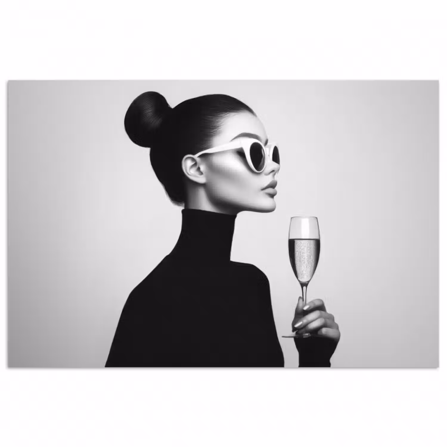 Poster - Frau - Champagner - Modern