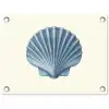 Ribbels - Blauw - Schelp tuinposter los doek klein -3d