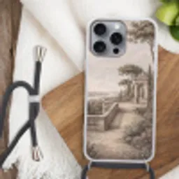 Terras - Stad - Uitzicht - Rivier Hoesje iPhone 16 Pro Max met koord klein -sfeer4