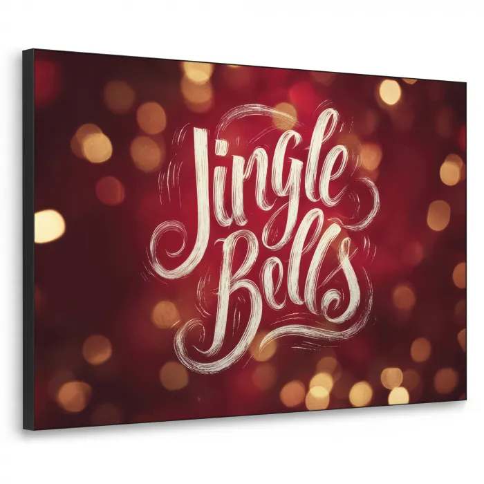 Jingle - Bells - Kerst - Rood Textielframe zwart klein -3d
