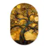 Boom - Levensboom - Abstract - Goud Wandcirkel Ovaal Forex klein -3d