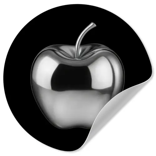 Appel - Metallic - Symmetrisch Wandcirkel behangsticker klein -3d
