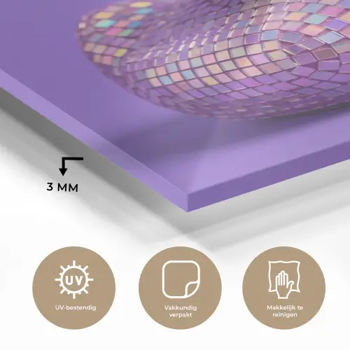 Disco - Eend - Paars plexiglas 5mm klein -sfeer2