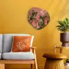Kolibries - Bloemen - Groen - Roze Wandcirkel Organisch Forex 3mm klein -sfeer4