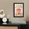 Matcha - Hond - Roze - Groen fotolijst zwart zonder passe partout klein -sfeer1