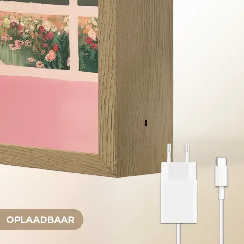 Bloemen - Koffie - Raam Light Box met batterij (Wandlamp) middel -USP_websiteoplaadbaarNL