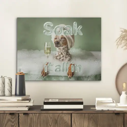 Soak it all in - Hond - Bad PET vilt klein -sfeer1
