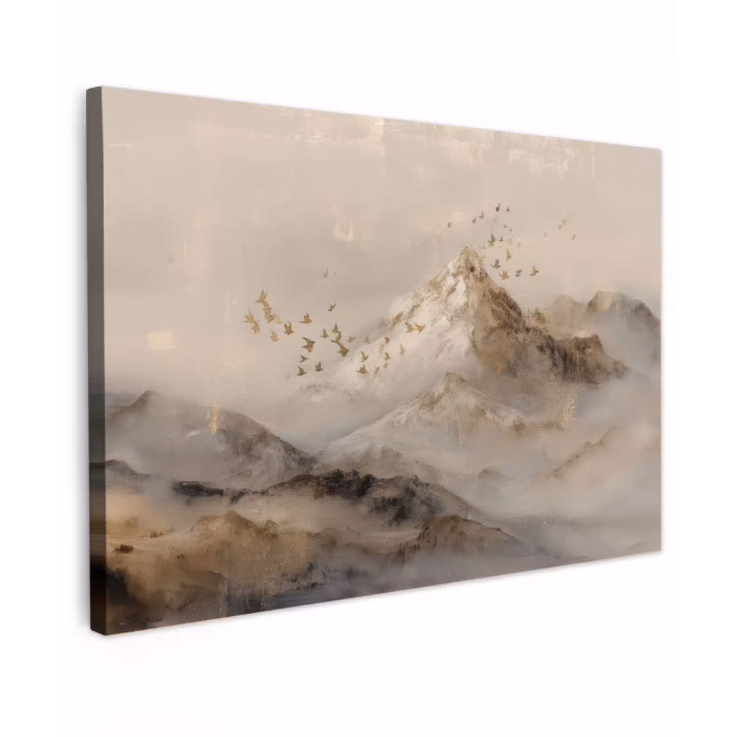 Berglandschap - Mist  - Penseelstreken canvas 2cm klein -z3d