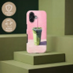 Beker - Rietje - Minimalistisch - Groen Toughcase MagSafe Apple iPhone 17 klein -USP_PrintM_DE