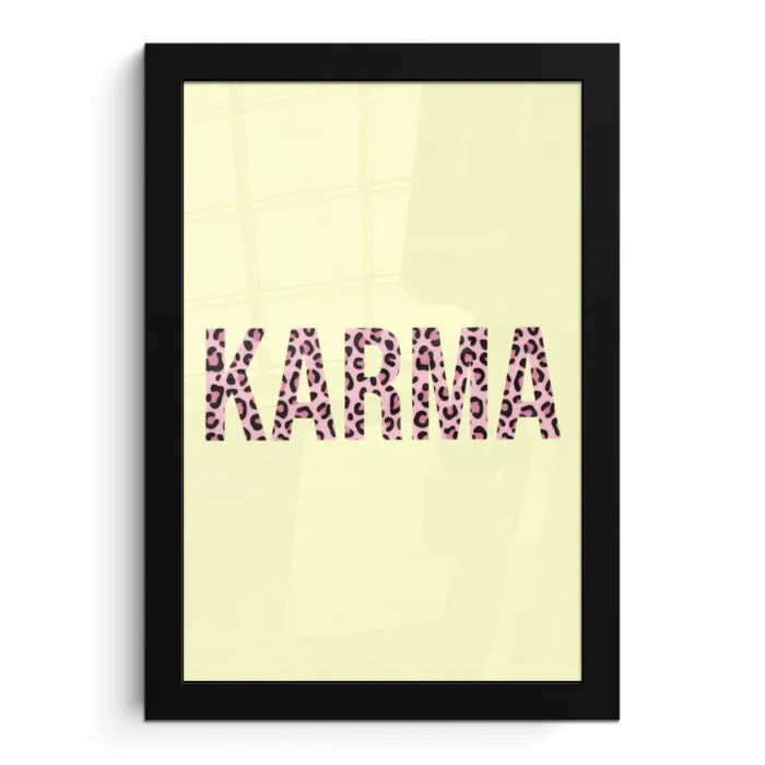 Karma - Luipaardprint - Geel fotolijst zwart zonder passe partout klein -3d