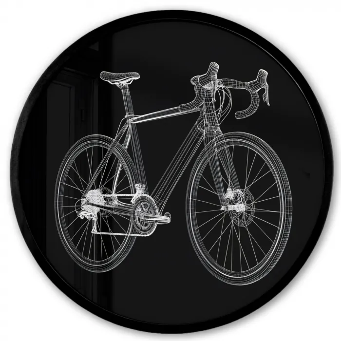 Lijnen - Illustratie - Wit Fotolijst rond zonder passe partout klein -3d