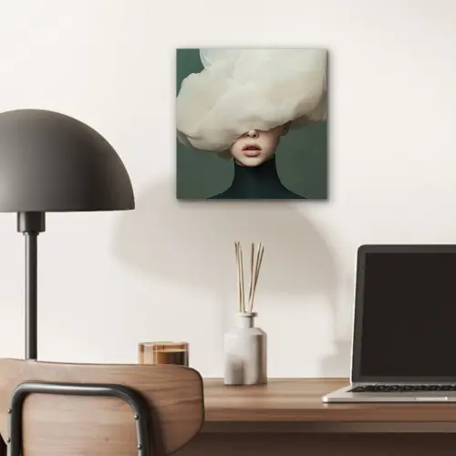 Hoed - Vrouw - Beige aluminium wit klein -sfeer5