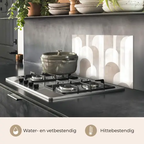 Abstracte bogen - Modern - Beige keuken achterwand spatscherm klein -usp_NL