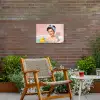Badkamer - Eend - Blauw Tuinposter op houten frame 2 cm dik klein -sfeer3