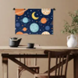 Ruimte - Planeten - Kleurrijk Wandkleed katoen klein -sfeer6