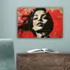 Graffiti - Vrouw - Rood - Street art - Banksy canvas 2cm klein -sfeer4