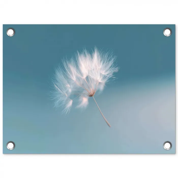 Paardenbloempluisje - Blauw - Lucht tuinposter los doek klein -3d