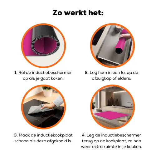 Fuchsia - Neon - Kleuren Inductie beschermer vinyl 3mm klein 276 -zzzzzzz-td-werking