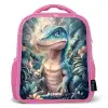 Dino in mystieke jungle met maanlicht Kinderrugzak - Roze middel -3d