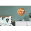 Glazen - Bloem - Oranje Wandcirkel aluminium klein -slaapkamer