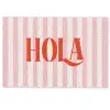 Hola - Quote -  Strepen - Pastel - Roze - Rood - Wit Deurmat klein -zkaufland3d