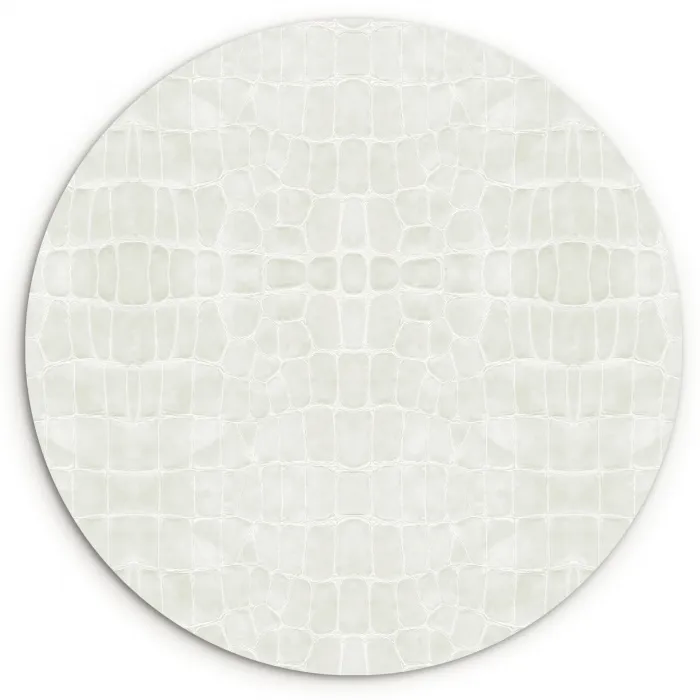 Krokodil - Leer - Wit Wandcirkel plexiglas klein 852 -3d