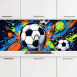 Sport - Ballen - Kleurrijk keuken achterwand 2 middel -3d