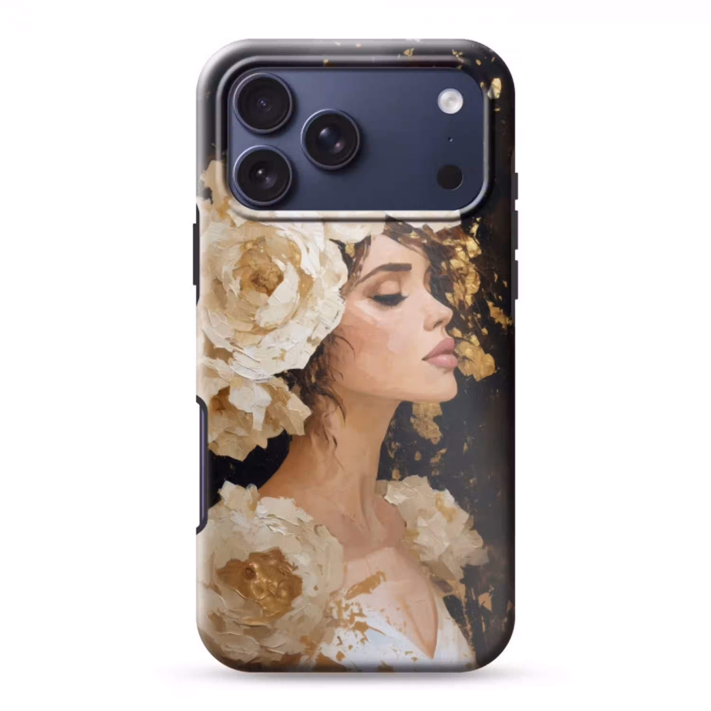 Abstract - Vrouw - Bloemen - Wit Toughcase MagSafe Apple iPhone 17 Pro Max klein -3d