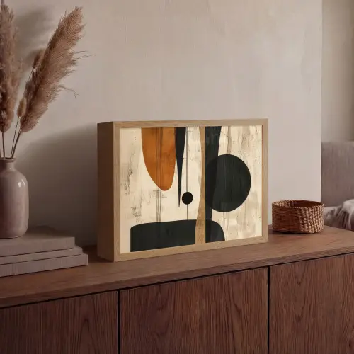 Abstract - Kunst - Vormen - Modern Light Box met batterij (Wandlamp) middel -sfeer2
