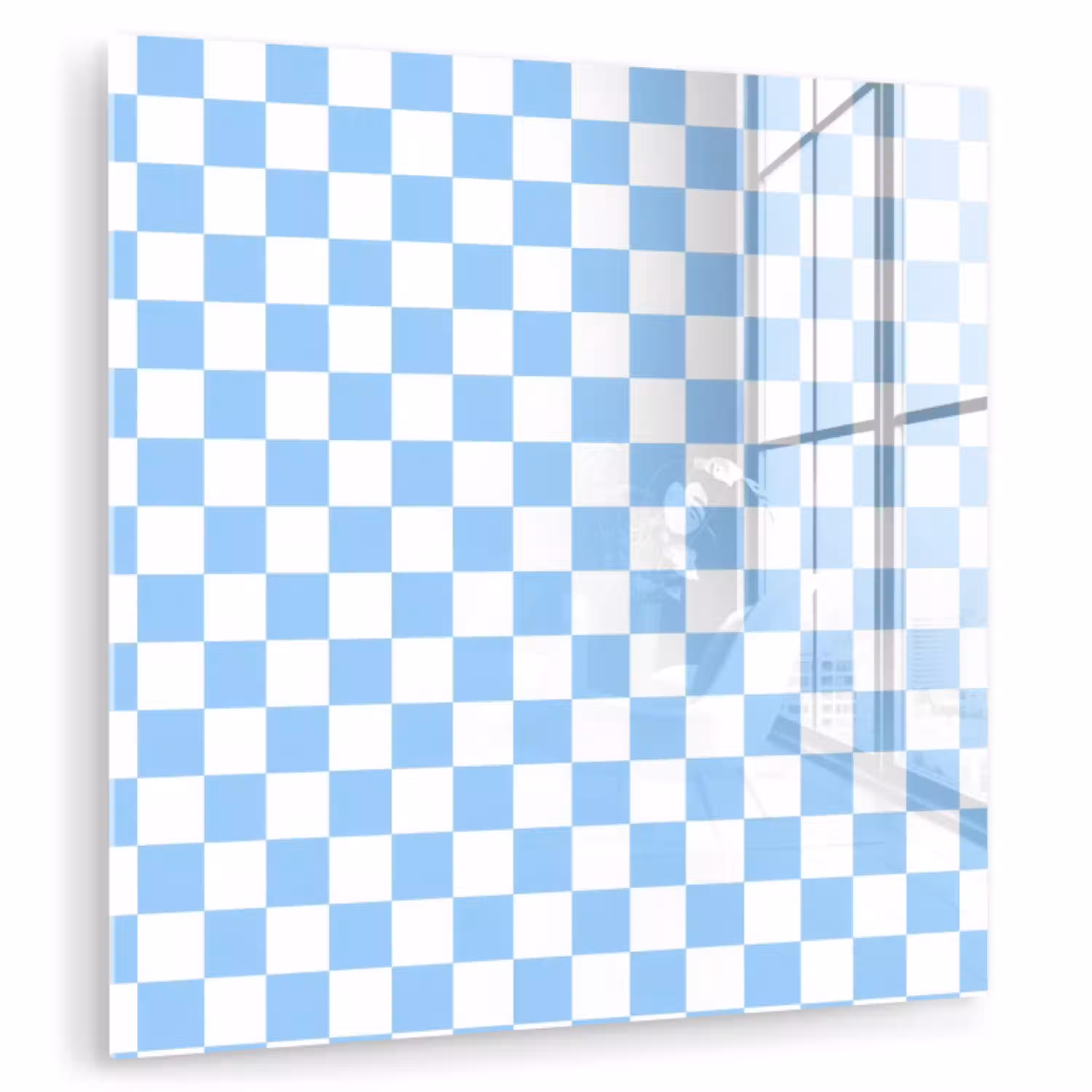 Schaakbord - Klassiek - Blauw plexiglas 5mm klein 11 -zzzproduct_nieuw