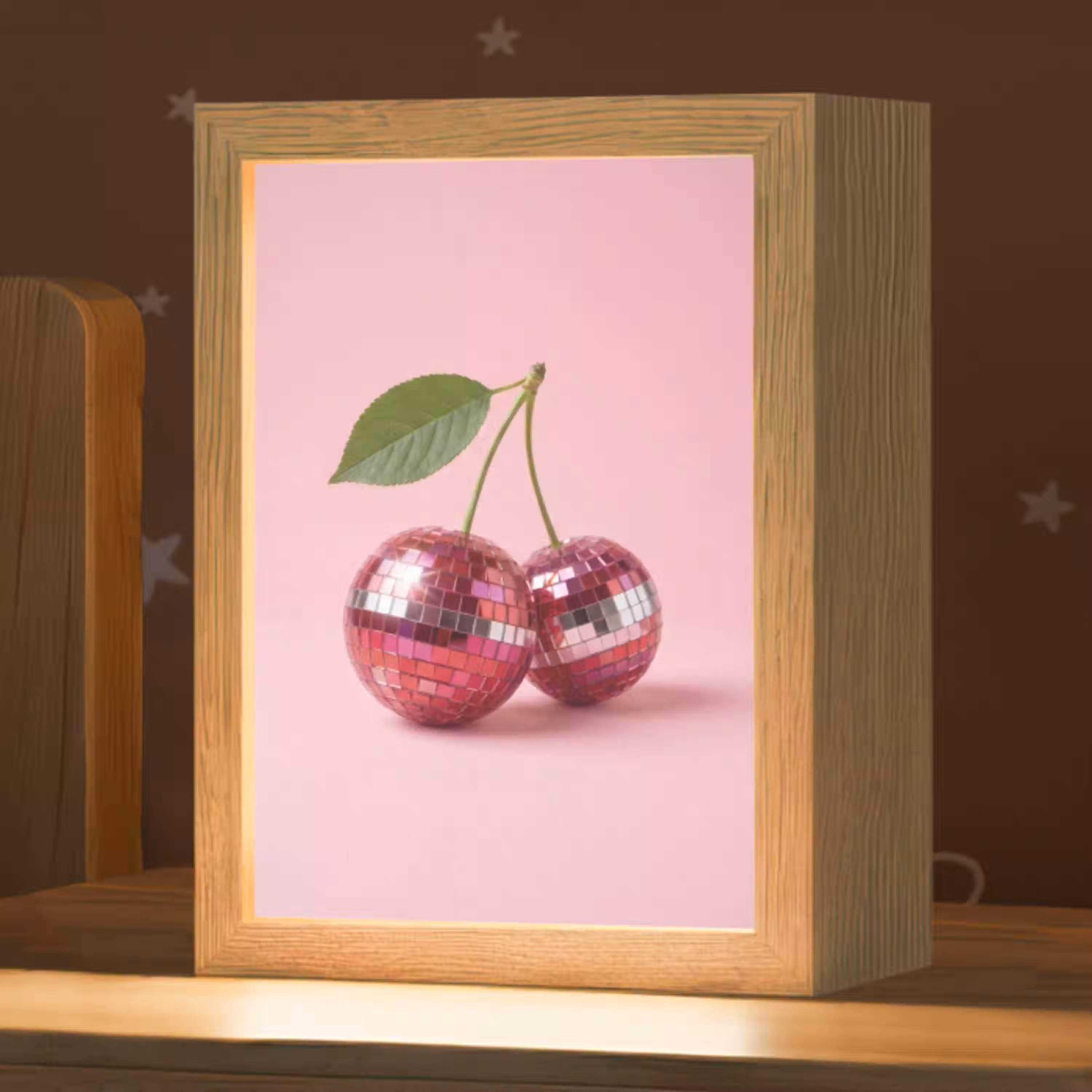 Disco - Kersen - Roze Light Box met kabel (Kinderlampje) klein -zzz_3d_website