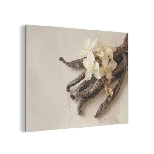 Vanille - Bloemen - Beige PET vilt klein -3d