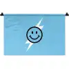 Smiley - Blauw - Bliksem Wandkleed katoen klein -zz3d