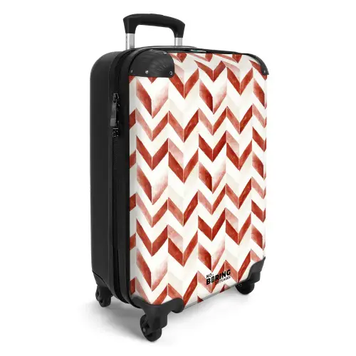 Pijlen patroon rood NBS - Handbagage koffer - Kinderen Unisex middel -productfoto_3d