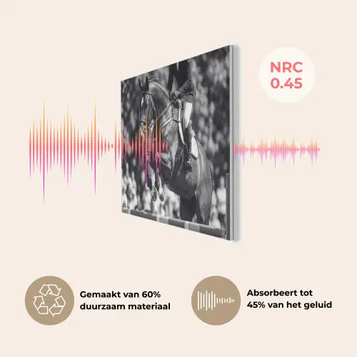 Springen - Paard - Zwart - Wit PET vilt klein -USP_NL