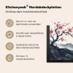 Kersenbloesem - Oosters - Rood Inductie beschemer met haakjes klein -ky-usp-de