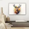 Hert - Ree - Gewei - Kunst - Verf - Dier - Kleurrijk canvas 2cm klein -sfeer6