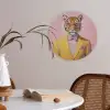 Tijger - Bril - Geel - Jasje Akoestische PET Vilt - Rond klein -sfeer3
