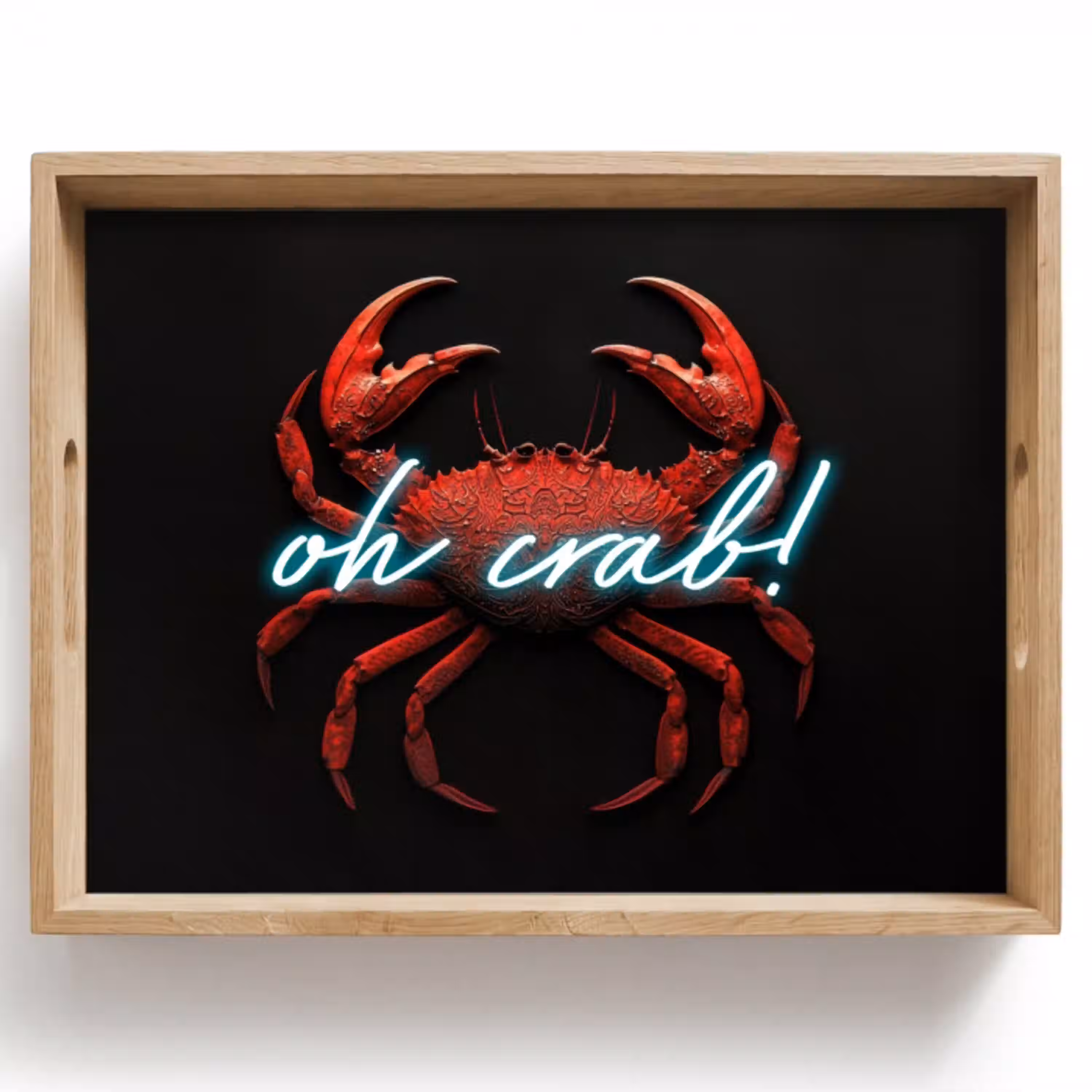 Krab - Rood - Neon - Quote Dienblad Rechthoek middel -z3d_shopping
