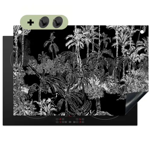 Palm - Jungle - Tropical Inductie beschemer met haakjes klein -3d