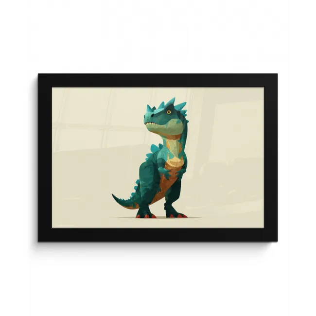 Stekels - Dino - Blauw - Gespierd fotolijst zwart zonder passe partout klein -3d