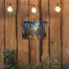 Auto - Skyline - Zon - Blauw tuinposter los doek klein -sfeer1