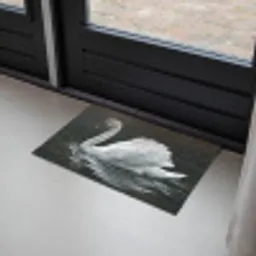Zwaan - Water - Natuur - Realistisch - Wit Deurmat klein -sfeer2