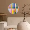 Blokken - Vierkant - Patroon - Gekleurd Wandcirkel behangsticker klein -sfeer1