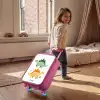 Vrolijke stegosaurusvrienden Kinderkoffer - Roze klein -sfeer1