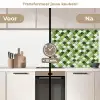 Keramiek -  Structuur - Groen - Wit keuken achterwand 2 middel 871 -voor-na2_NL