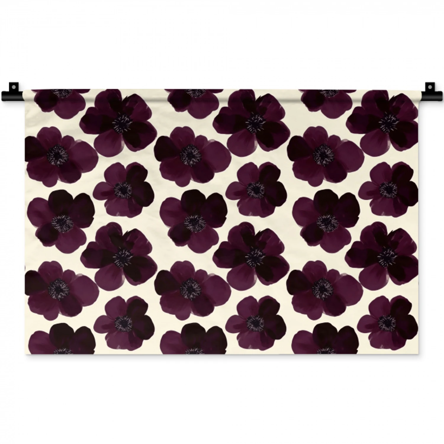 Bloemen - Aquarel - Paars Wandkleed katoen klein 269 -zz3d