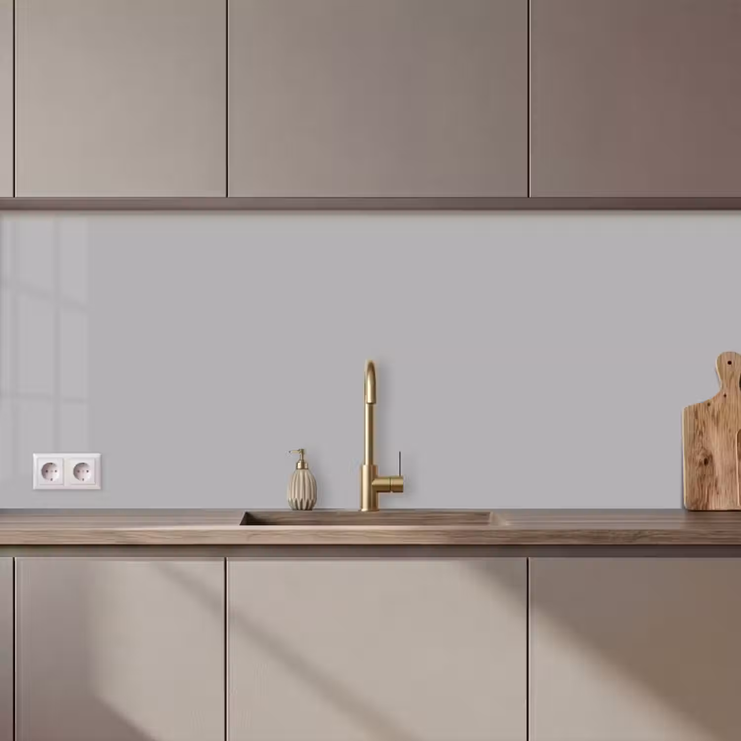 Küchenrückwand - Grau - Unifarbener Druck