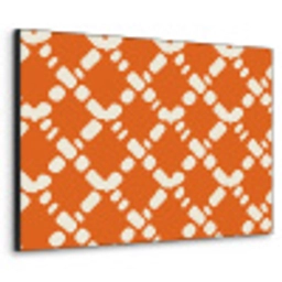 Oranje - Ruitpatroon - Wit Textielframe zwart klein 947 -3d