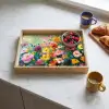 Bloemen explosie - Heldere kleuren - Vrolijk Dienblad Rechthoek middel -sfeer2